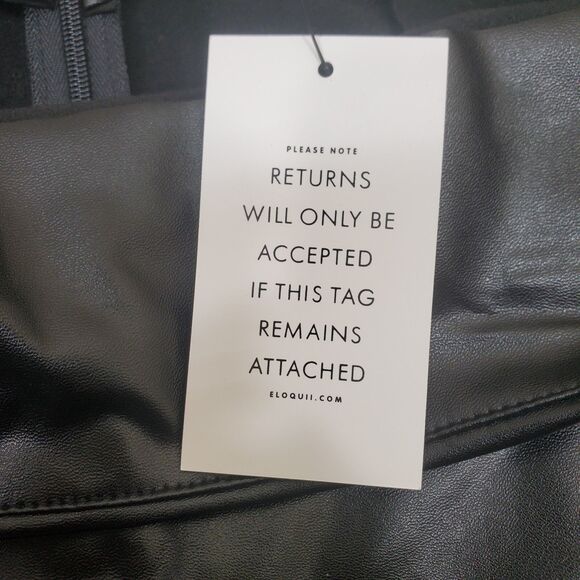 Eloquii Faux Leather Black Pencil Midi Skirt Women's Size 14 Party Event NWT - Picture 13 of 15